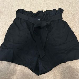 Black Richer Poorer Tie Front Shorts